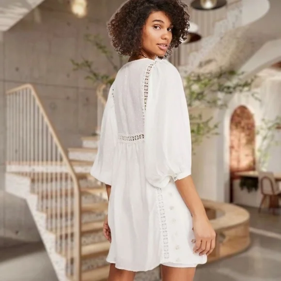 FREE PEOPLE Charlotte Embroidered Swiss Dot Relaxed Tunic/Dress-SM NWT - Picture 2 of 16